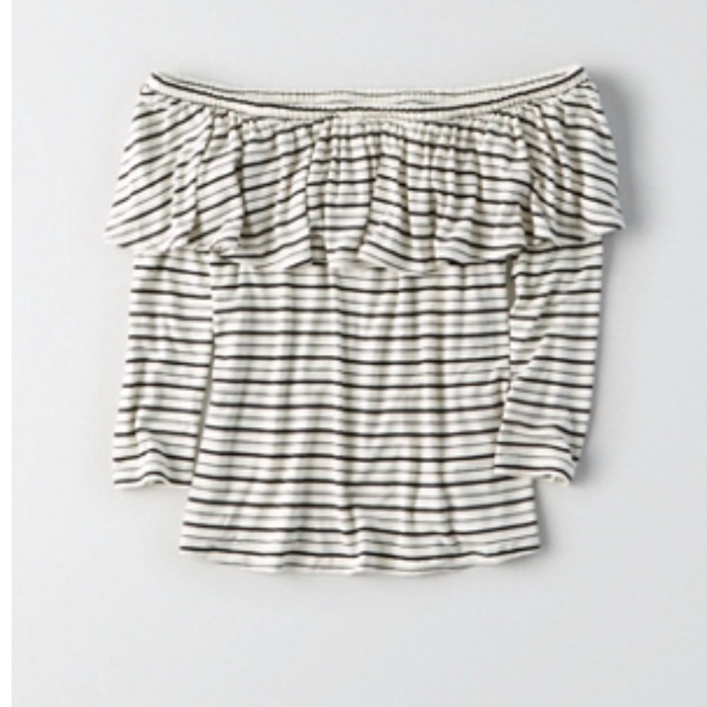 AE adorable off the shoulder ruffle top